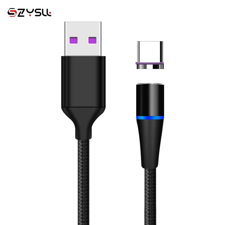 
360 Led 1M 2M Type C Micro Magnet 3 In 1 Data 5A Fast Charging Magnetic Phone Cable 