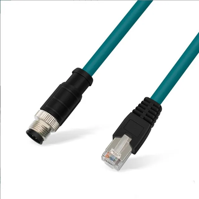 M12 A-coding 8pin to RJ45 industrial ethernet cable superflex sensor cable