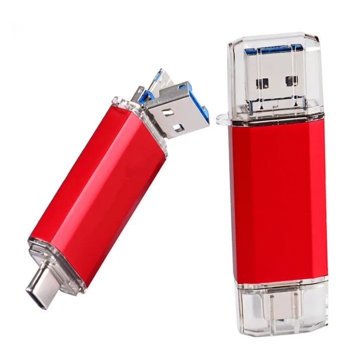 High quality 3 in 1 OTG Type C  Metal Usb flash drive Custom OEM logo USB 3.0 64GB 128GB pen drive metal USB flash sticks