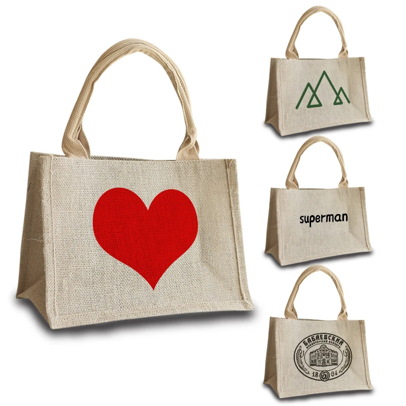 
BSCI Wholehouse Eco Friendly Grocery Gift Bags Logo Printed Shopping Bags Nature Tote Bag Jute 