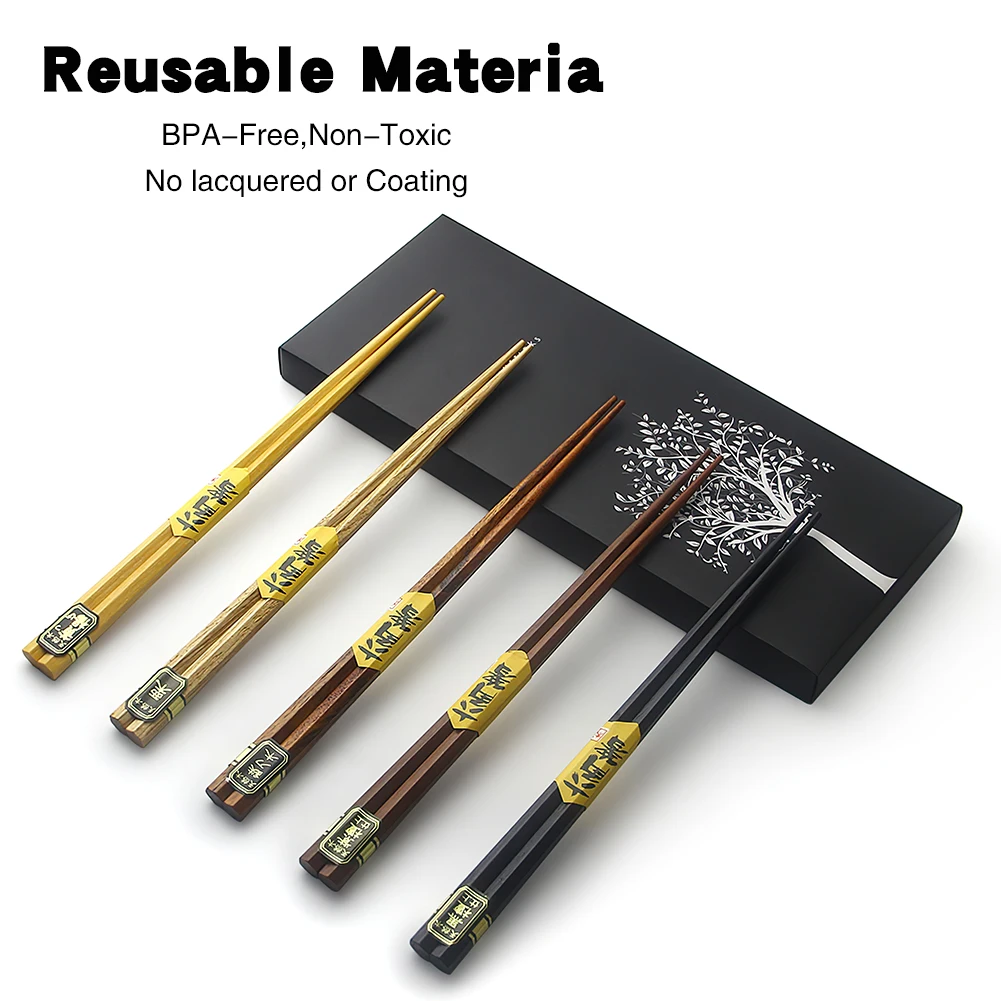 Wholesale Hexagon Wooden Chopsticks Reusable Chinese Food Sticks Sushi HAshi