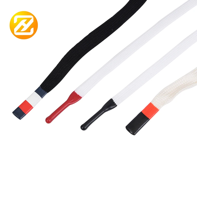 Silicone dipping cord for hoodie custom draw cord flat string dipping cord drawstring