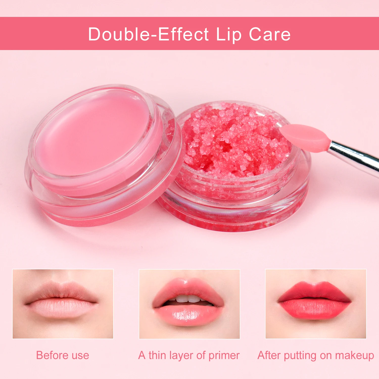 Free Sample 2 In 1 Organic Lip Balm Scrub Private Label Lip Scrub Custom Lip Mask Sugar Exfoliating