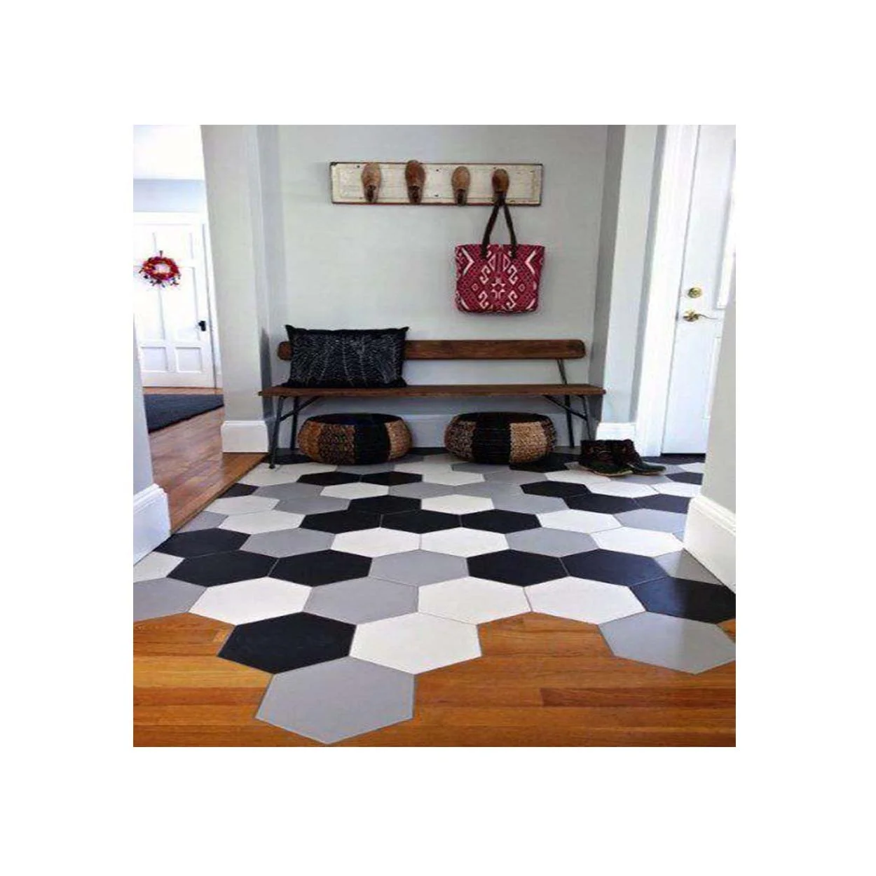 Size 2mm hexagonal Dry Back Pvc Vinyl Floor Tile Standard Lvt Flooring Waterproof Glue Down lvp Vinyl Plank LVT Flooring Tiles