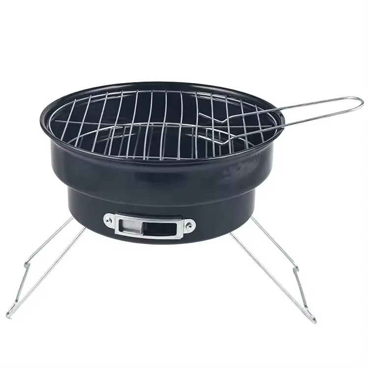 Wholesale fashion mini foldable stove round charcoal grill barbecue portable barbecue grill with cooler pack camping bbq grill