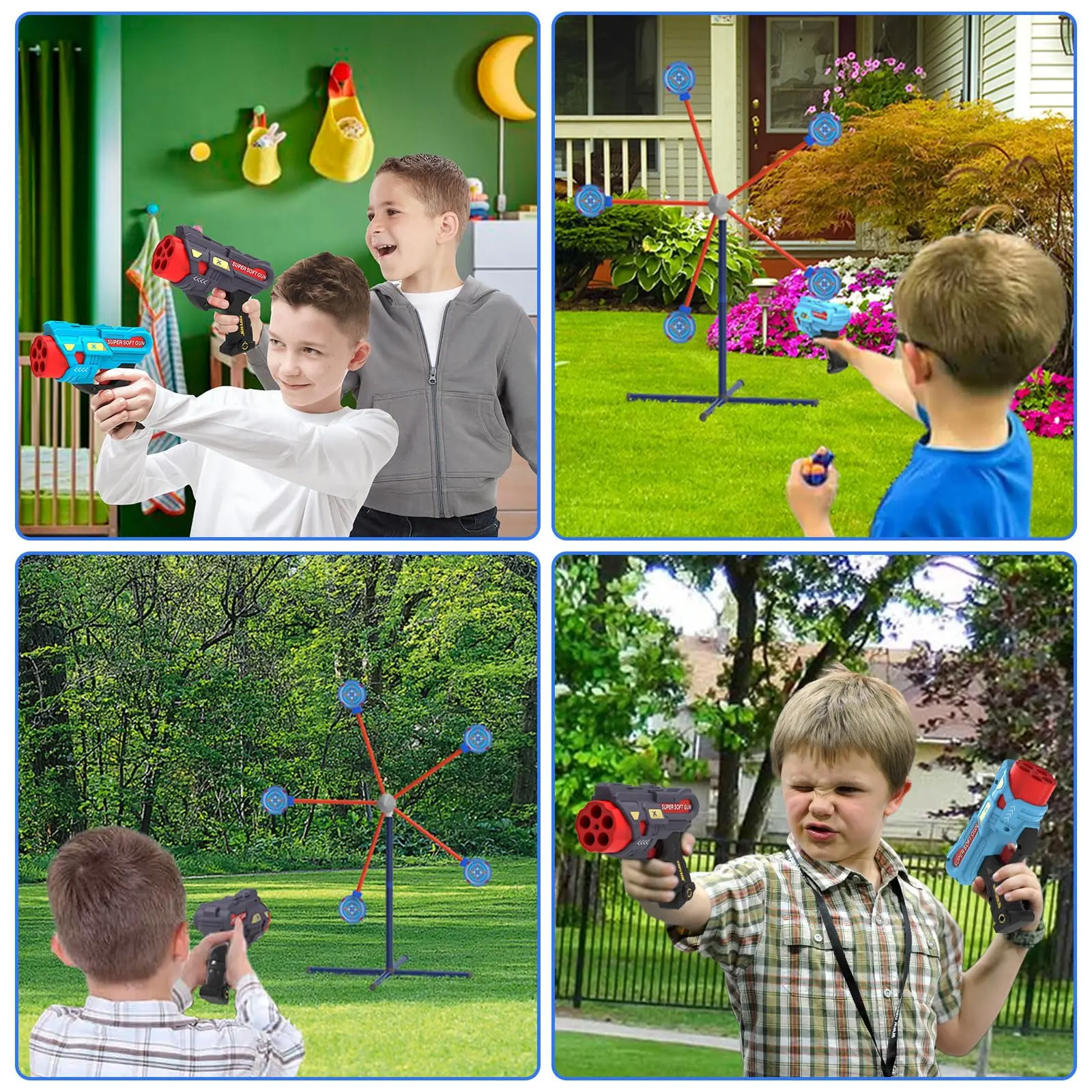 Exciting Rotating Target 2 Toy Guns Set Foam Dart Shooting Games for Boys Perfect Gift for Kids Ideal for Indoor & Outdoor Play