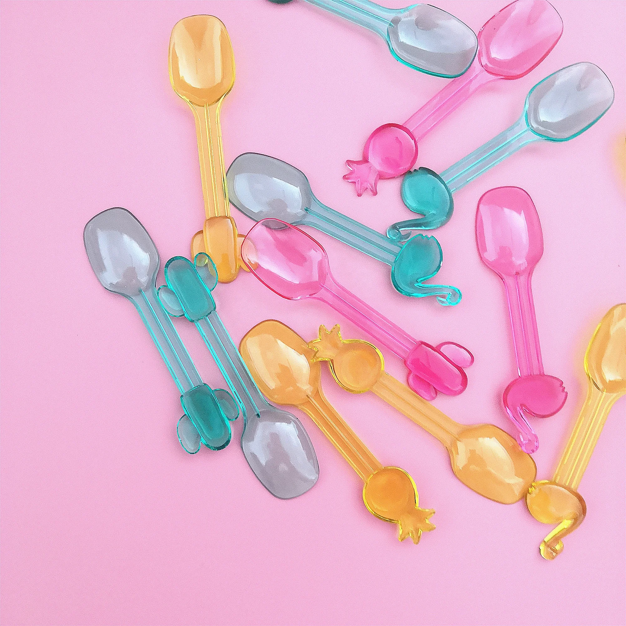 Cute Plastic Cactus Mini Spoon Yogurt Spoon Jelly  ice cream spoon