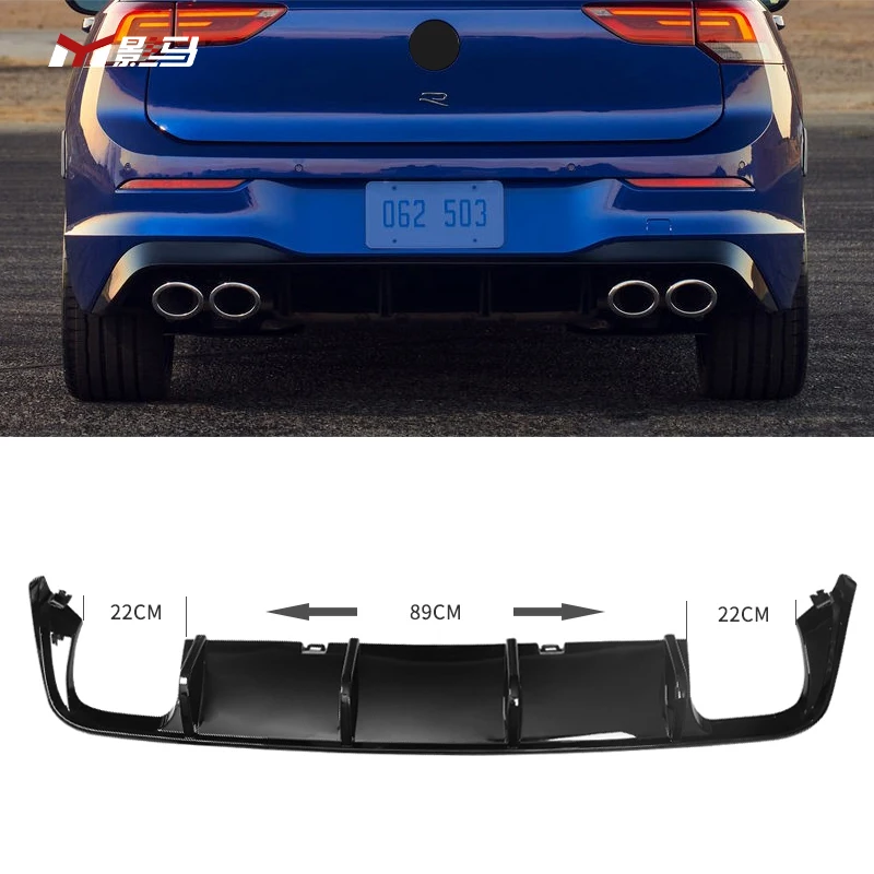 Rear Bumpers Excellent Fitment ABS Plastic R Style Rear Lip Diffuser For VW golf 8 mk8 pro 2021 2022 2023