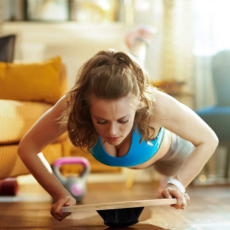 Лидер продаж Amazon, оптовая продажа, фитнес-тренировка, Йога, упражнения, деревянный воблер, балансировочная доска