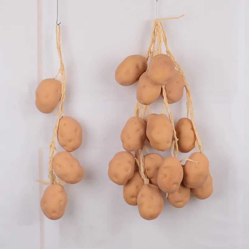 Q076 Artificial Fruit Potato Garlic Peanut Vegetable Wholesale Restaurant Courtyard Model Decorative Props Hanging Skewers