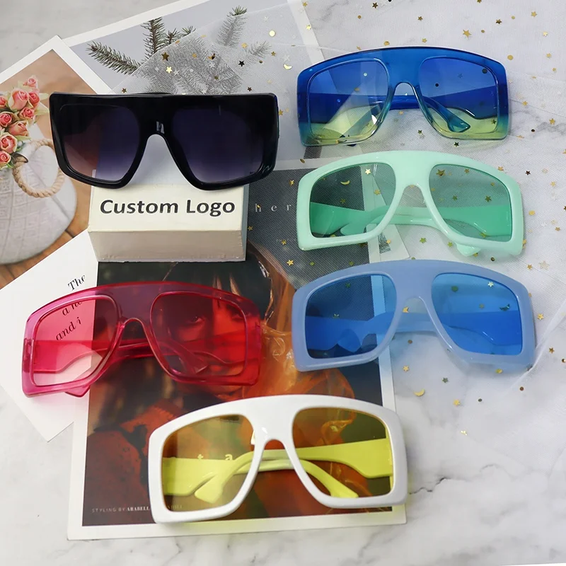 New Curved Mirror Large Frame Sunglasses Female Jelly Color European and American Trend Net Red Glasses Sunglasses