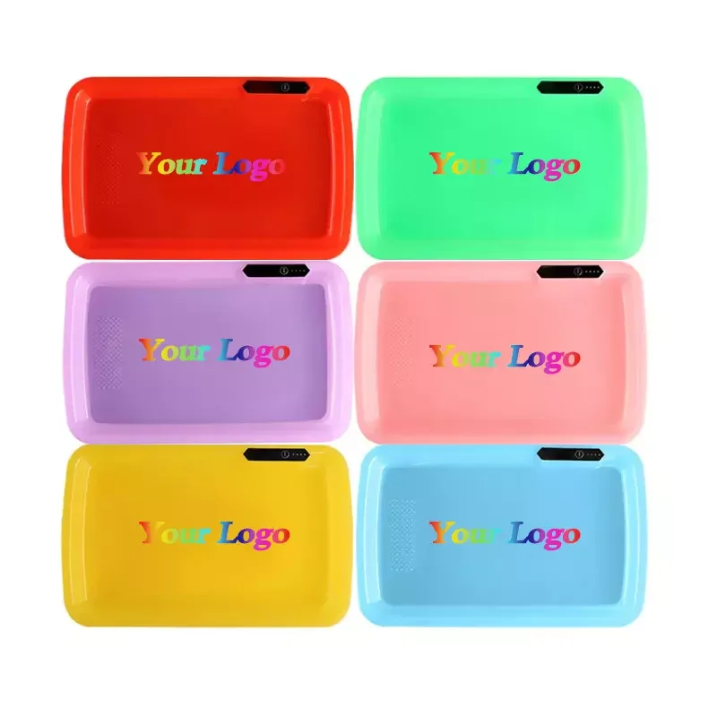 Wholesale Custom Logo Pattern Rechargeable Battery Light Up 3D Speaker Led Music Tray With Scales