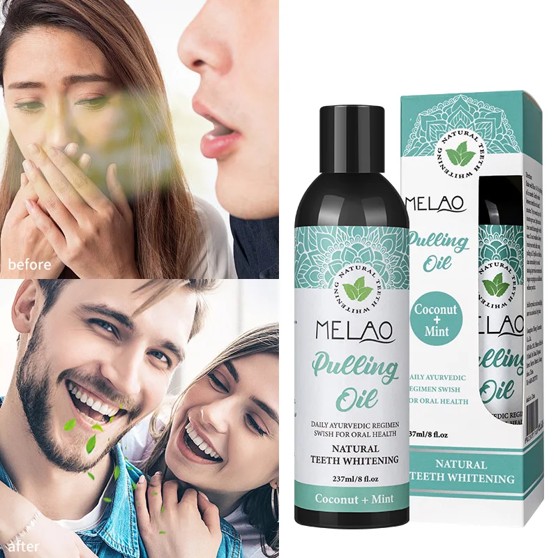Private Label Whitening Teeth Whitening Oral Freshing Coconut Oil Pulling Mouthwash For Teeth