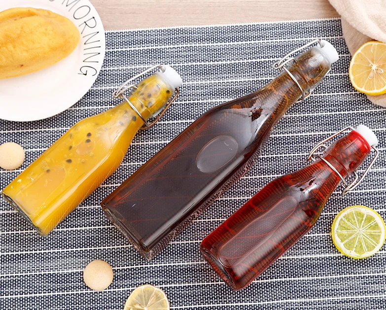 Flip Top Glass Bottle 1 Liter Swing Top Brewing Bottle for Beverages Oil Vinegar