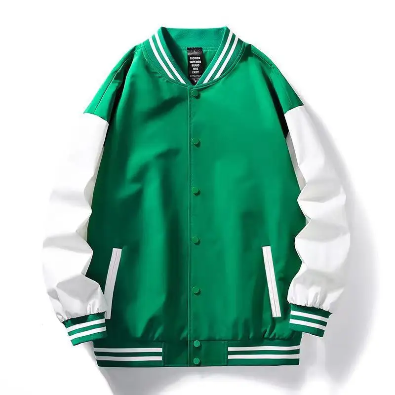 Custom Hot Sell Striped Ribbed Neckline Closure Bomber puffer Jacket Men  Long Sleeves Unisex Sport Wear Jacket