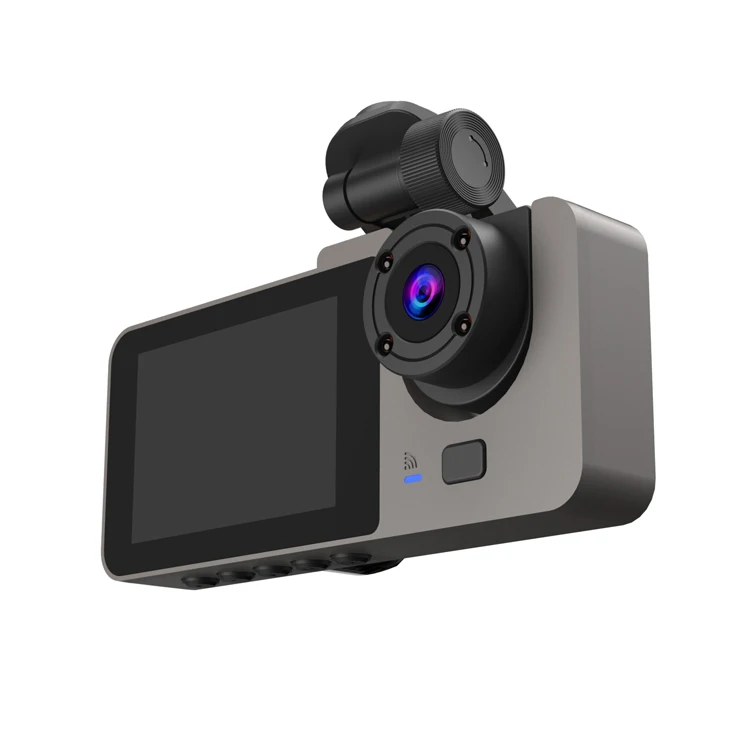 Hot selling wholesale Car Dash Cam 3 In 1 2 Inch 1080p good work Recording Night Vision Camera Car Front In-Car Rear Recorder