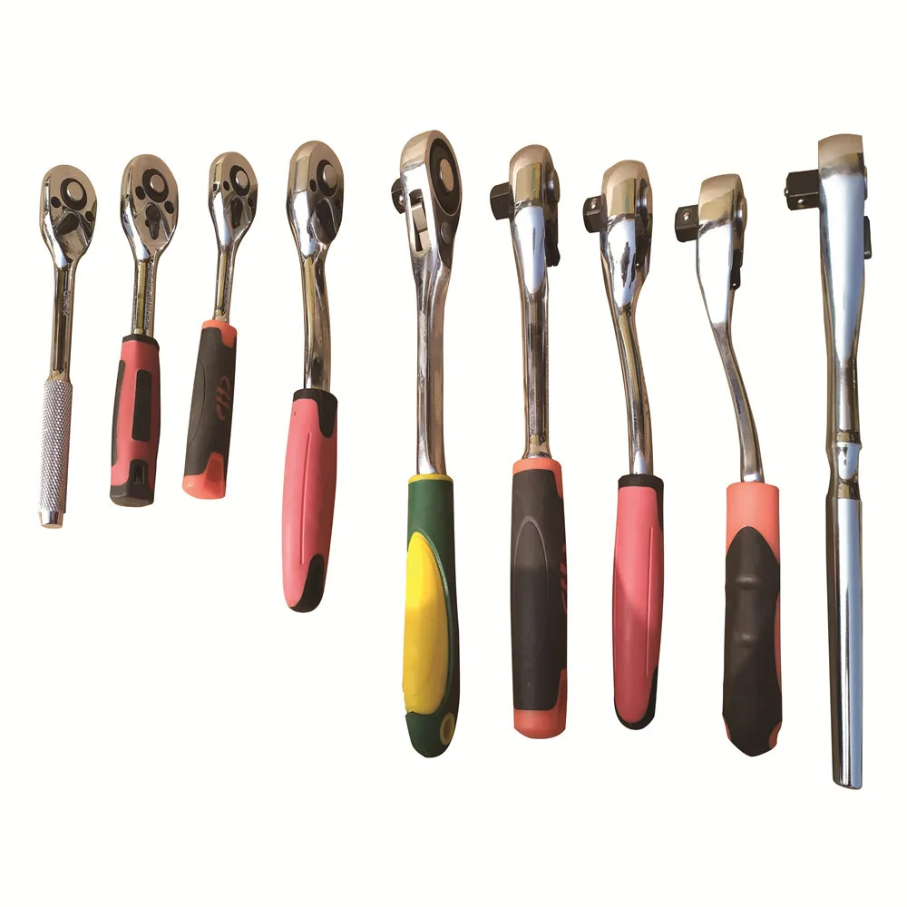 Hot Sale 121pc Professional Socket Set 1/2' 1/4' 3/8' Drive Ratchet handle Extension bar socket with color tape tools set