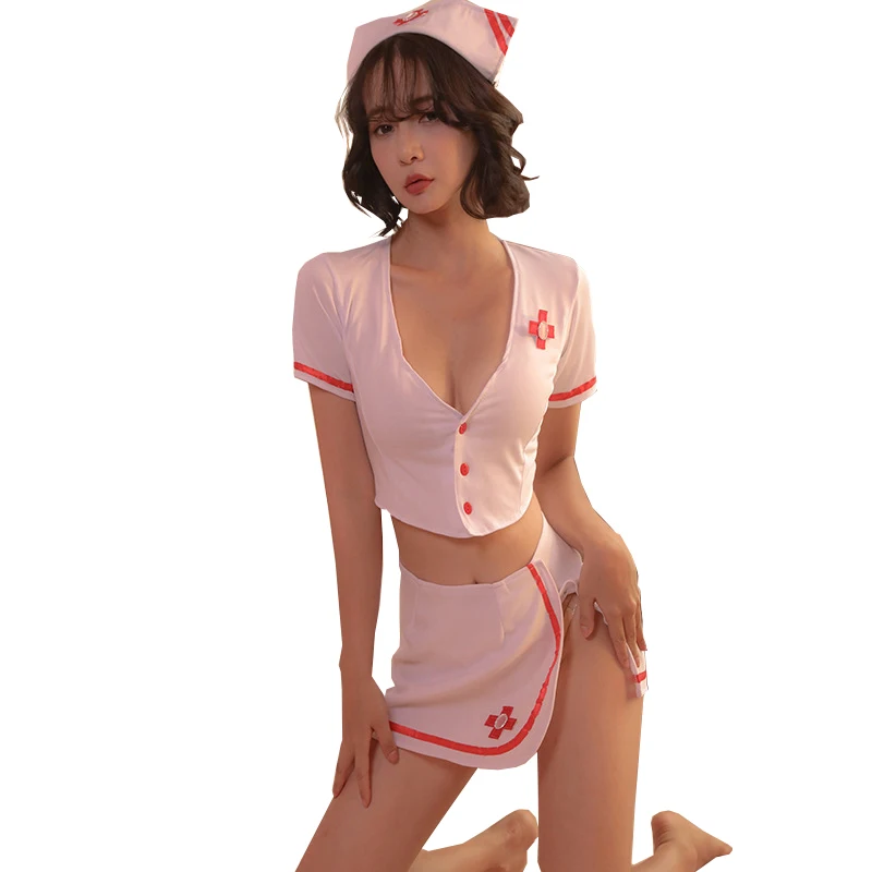 Erotic lingerie sexy temptation nurse maid outfit sailor uniform skirt suit
