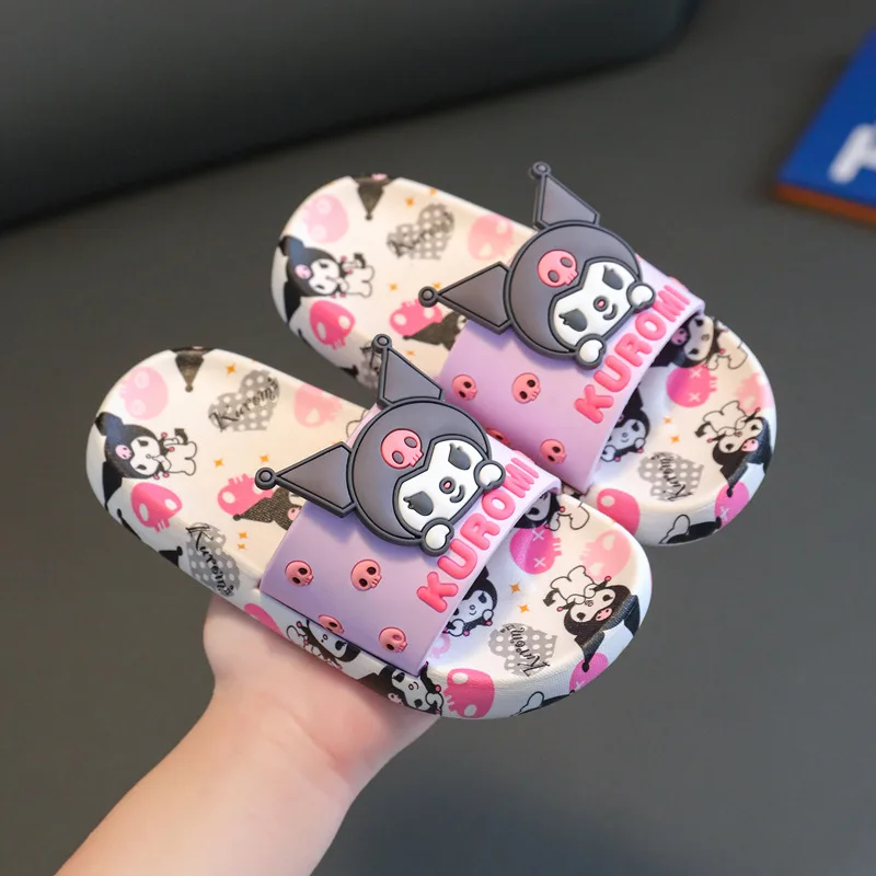 Kawaii Cartoon Sanrio Slide Slippers Kuromi Summer Home OEM/ODM Anime Action Figure Children Adult Gift Slipper