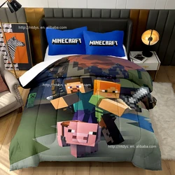 Wholesale Factory 3D my world LEGO print four seasons washable fluffy quilt