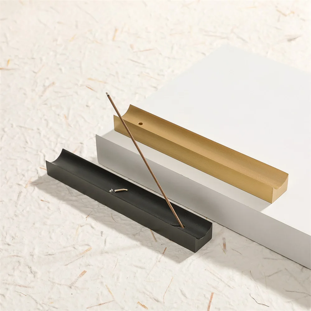 MAXERY Custom Brass Incense Holder Gold Black Solid Stick Incense Holders Metal Incense Burner Holder