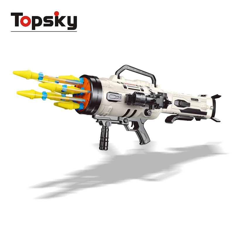 High Quality Assemble 12 EVA Soft Bullet Burst Electric Cannon Safe Shooting Rocket Launcher Plastic Gun Toy for Kids
