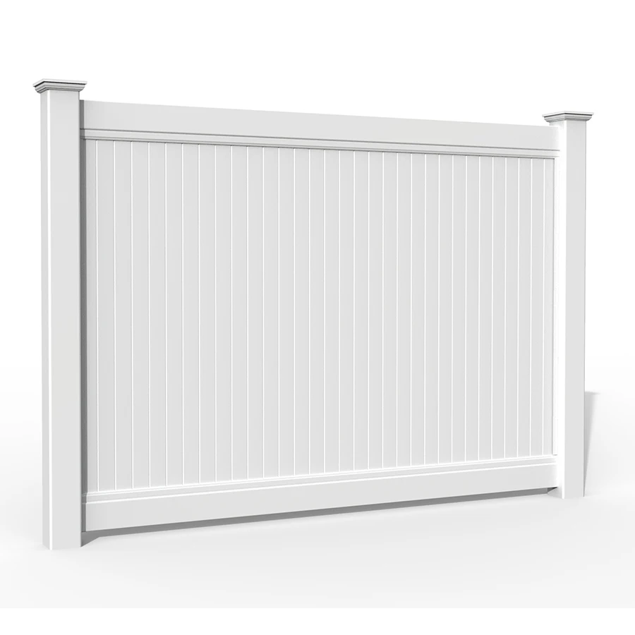 6ft H.x8ft W.White Plastic used Vinyl Pvc privacy fence