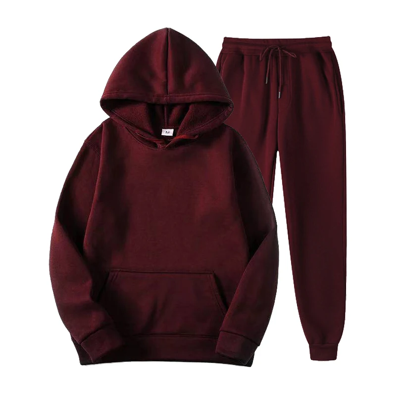 2021 Autumn winter jogger fashion high quality sport clothes tracksuit pullover hoodie sweatshirts sets plain sweat