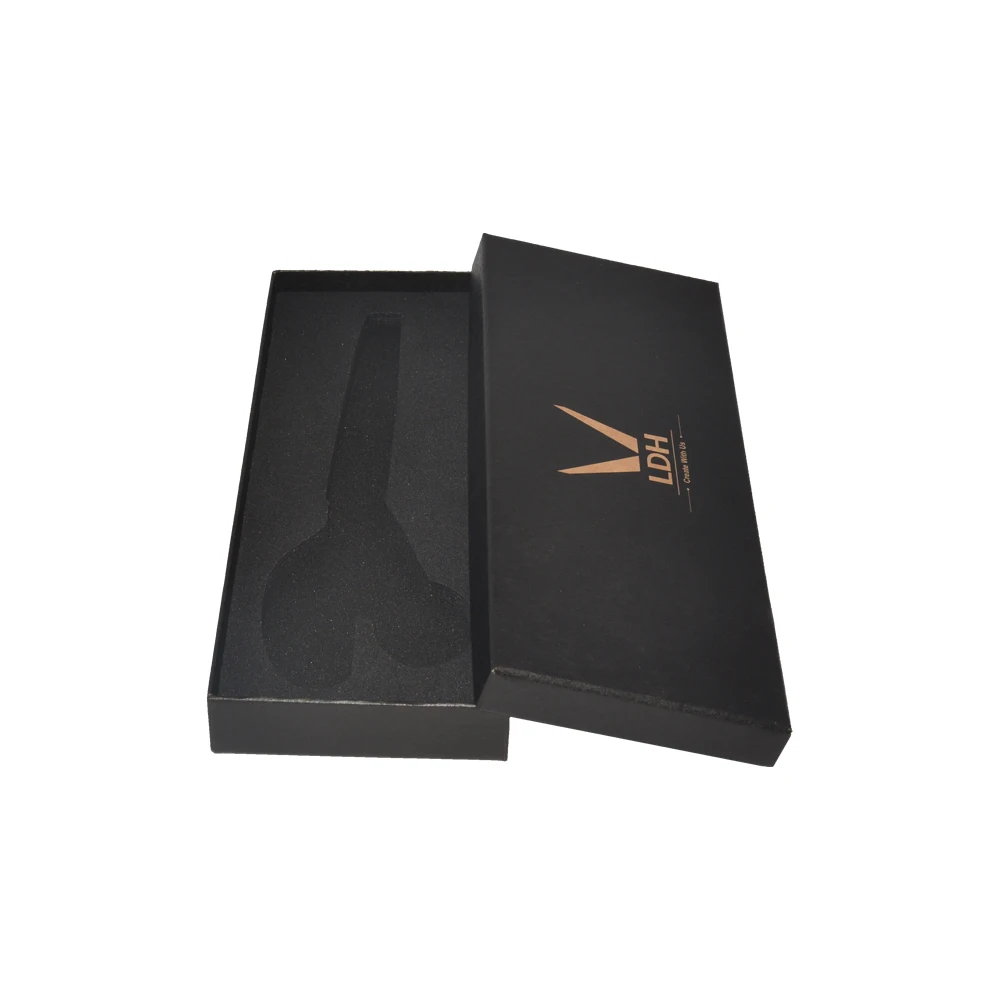 Wholesale Hard Paperboard Matte Black Two Piece Hair Scissor Boxes Custom Scissor Collection Box with Eva Foam