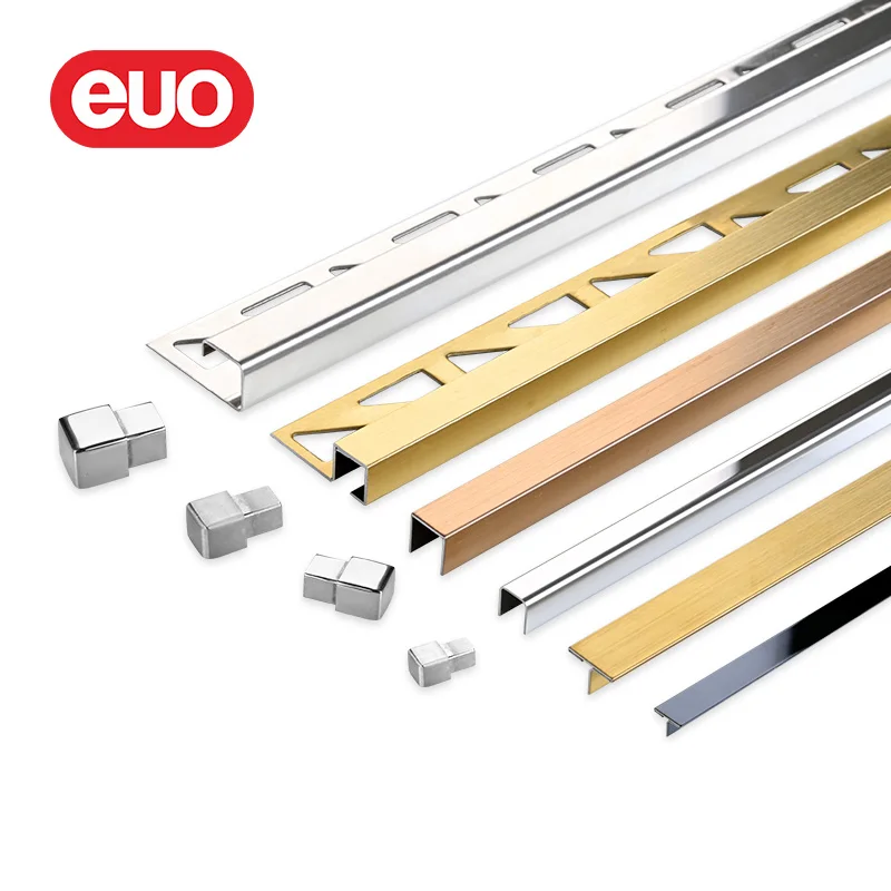 euo Free Sample Stainless Steel Tile Trim Various Surface Treatment Decorative Wholesale Tile Profile Tile Trim Corner