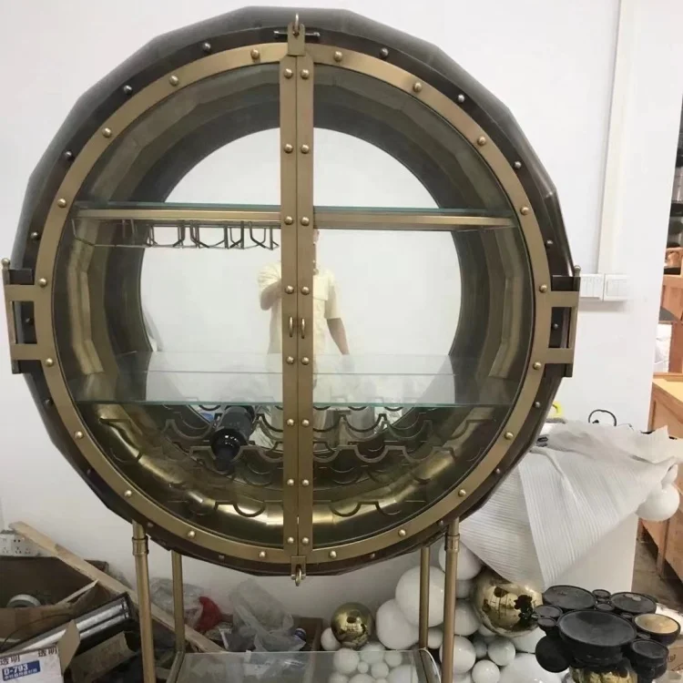 Custom design luxury living room home decor corner bar cabinet glass tall wine display cabinet