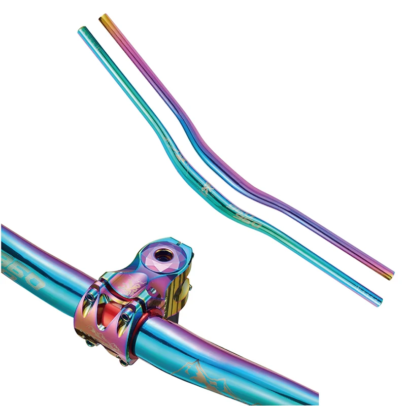 Rainbow MTB Bike Handlebar 31.8*800mm Bicycle Handlebar Aluminum Alloy Riser Bicycle Grips Handlebars For MTB