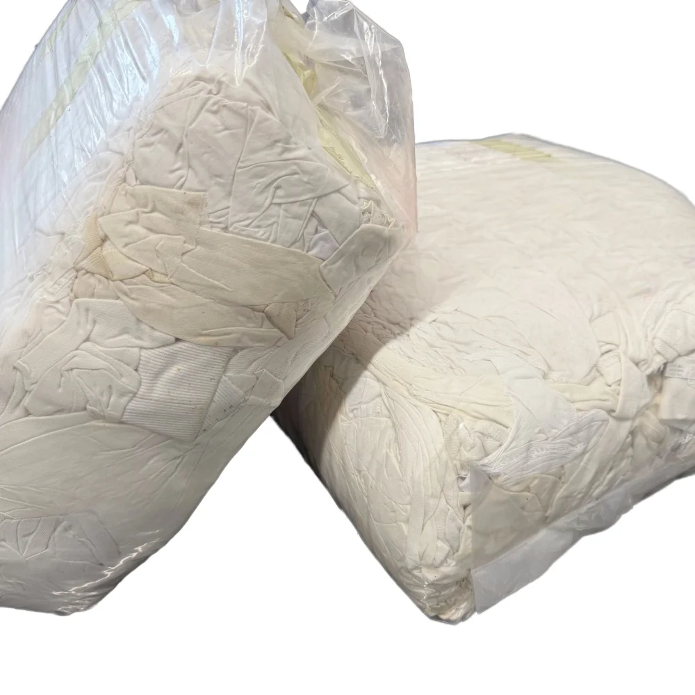 100% Cotton Pure White Terry Fabric T-Shirt Cleaning Cloth Knitted Industry Use