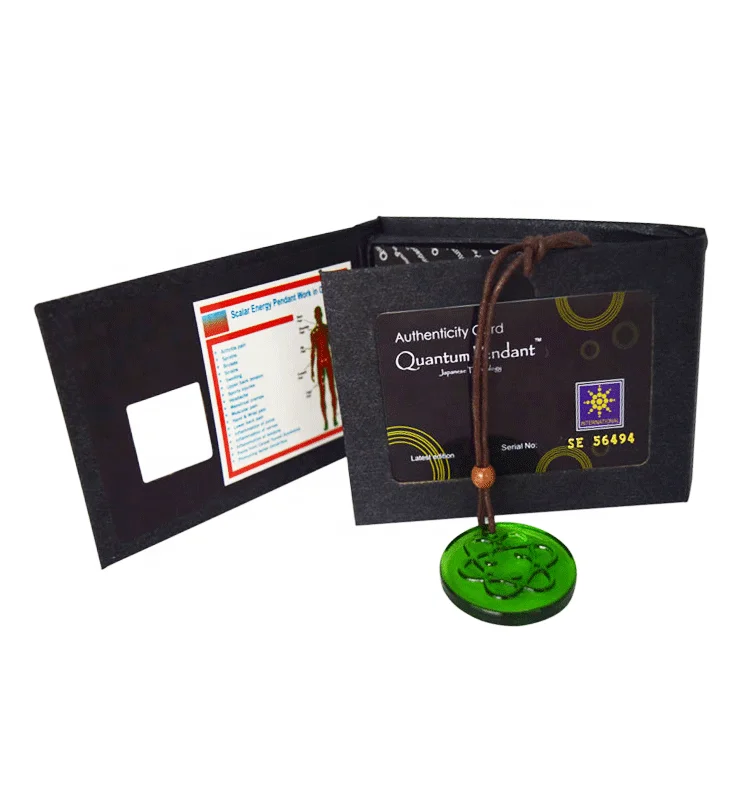Authenticity Cards Authentication Negative Ion Pendant Radiation Necklace Protection Sun Colorful Quantum Pendants