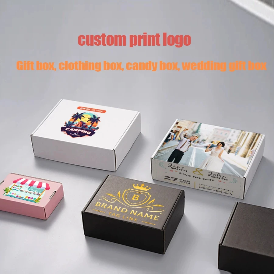 Thickened cardboard airplane box custom printed logo wedding candy gift clothing packaging box customization