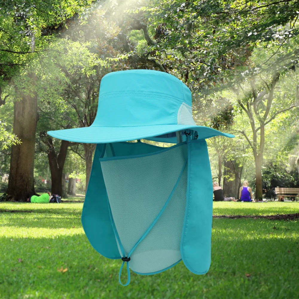 Spot direct selling Sun Hat with Neck Protection Unisex visor hat for men stylish headwear Outdoor Fishing Cap with Face Mask