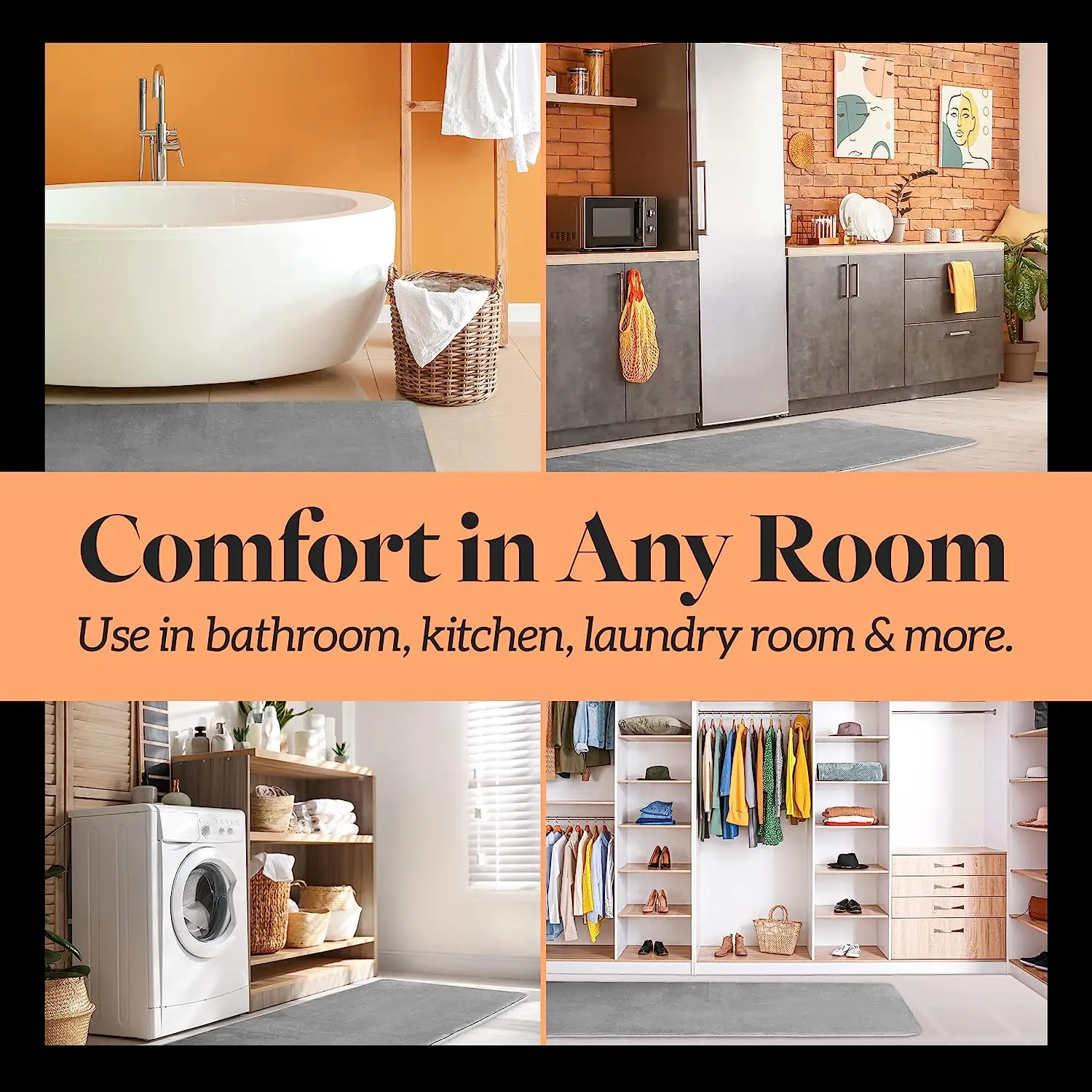 FMT Soft Memory Foam Anti-slip Bath Mat Rug Microfiber Water absorbent Memory Foam Bath Mat for Bathroom