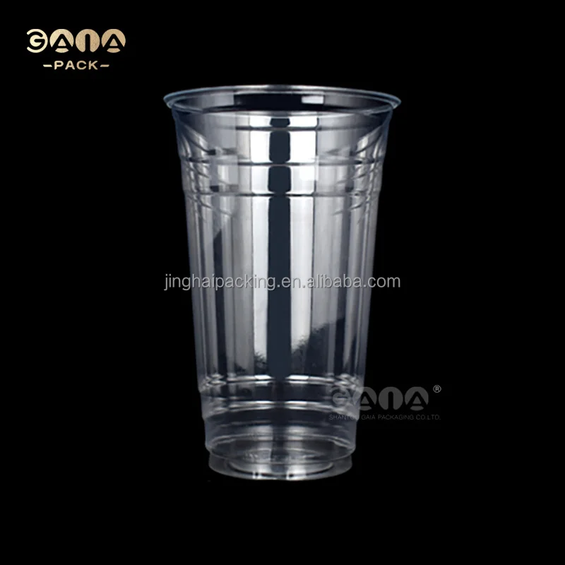 GAIA Factory Disposable PET Cup Plastic Custom 12OZ 16OZ 20OZ 24OZ Ice Coffee Cup With Lids