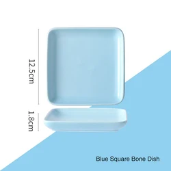 Creative Ceramic Square Bone Plate Western Food Dessert Fruit Dish Tableware Creative Steak Plate
