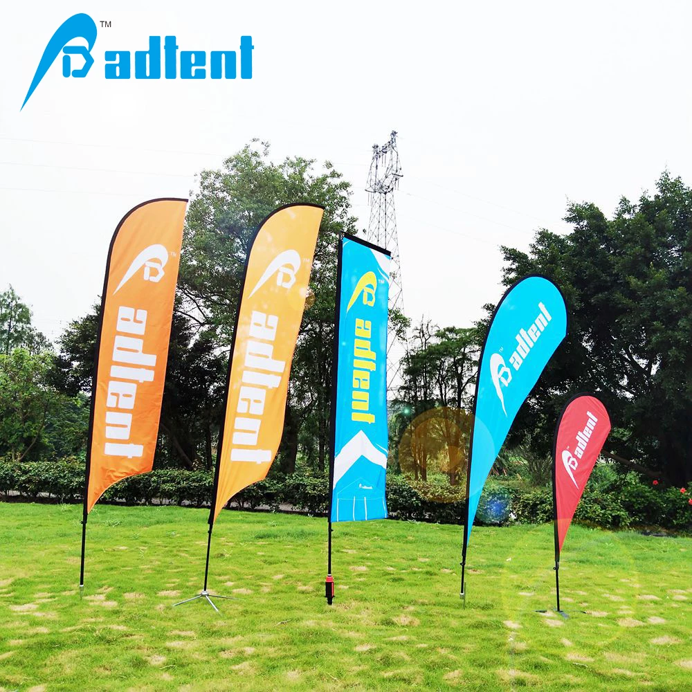 Factory outdoor advertising promotion event beach flag banner custom logo feather flying display stand flag