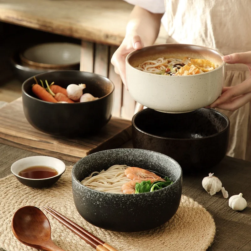 Ceramic Ramen Bowl Japanese Big Size Rice Noodle Soup Bowl Household Large Capacity Japanese Noodle Bowl