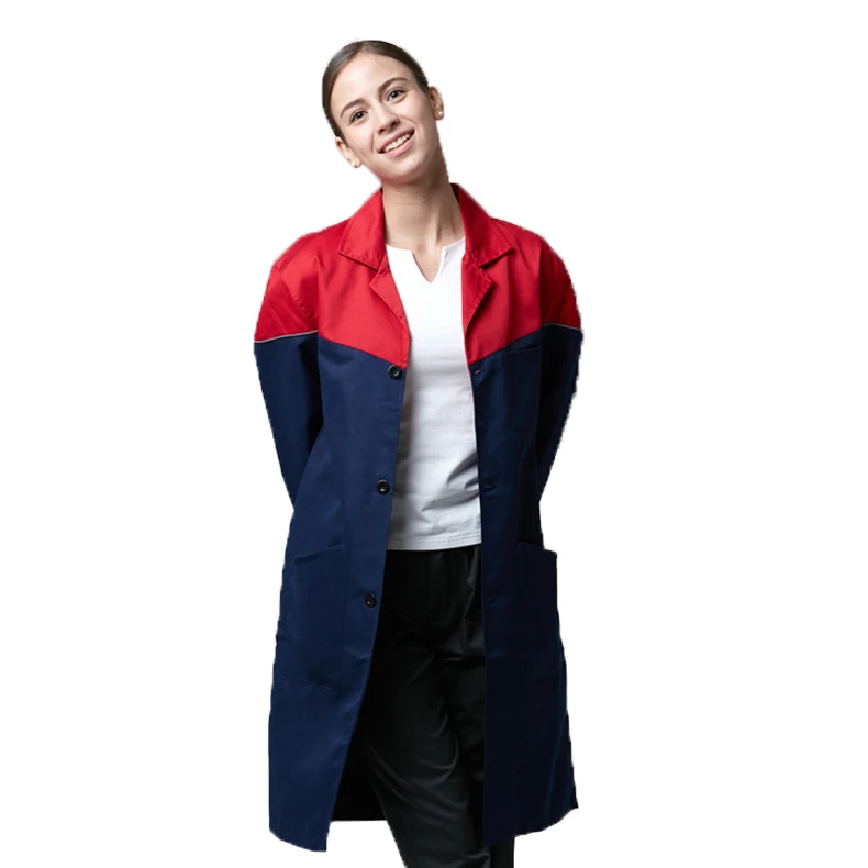 Food Indutry Worker Uniform Work Safety Lab Coat 100 Cotton Shop Coat