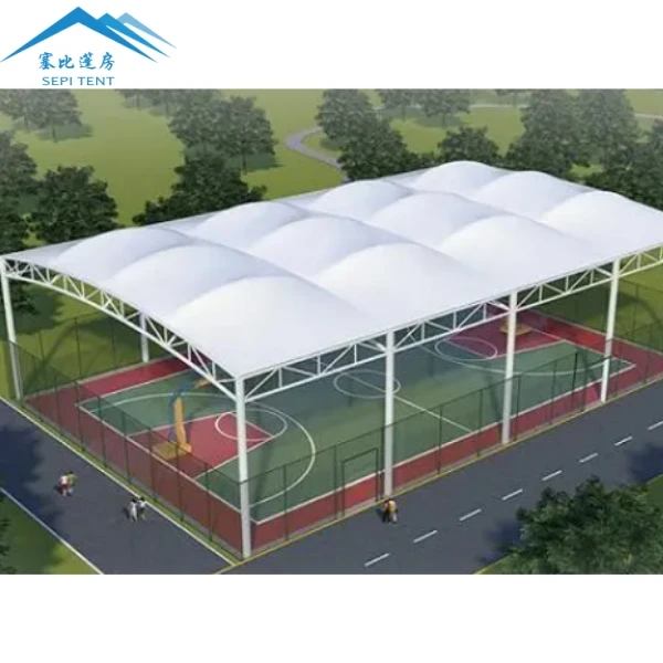 Factory Price 2025 New Custom Padel Tennis Court Roof Membran Tensil Tent Waterproof PVDF PTFE Architecture Sport Court Tent