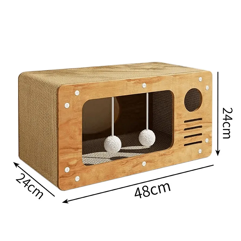 Oem Hot Sale Closed Cat Hammock Nest Bed Cat Climbing Tree Wooden House Box With Cat Mat