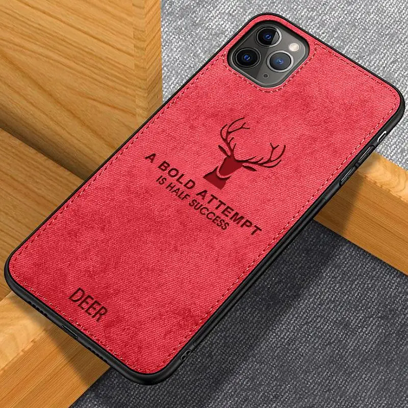 Shockproof Cover for iPhone 12 Pro Max Mini 13 11 7 8 Plus 6 6s Silicone Fabric Deer Cloth Case For For iPhone XS X XR SE 2020