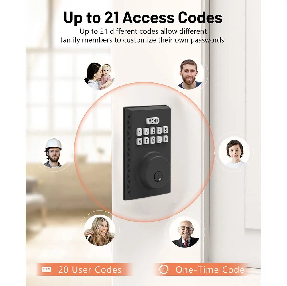 BBDHOME Front Door Lock Set Keyless Entry Door Lock with Handle Electronic Keypad Deadbolt Smart Locks