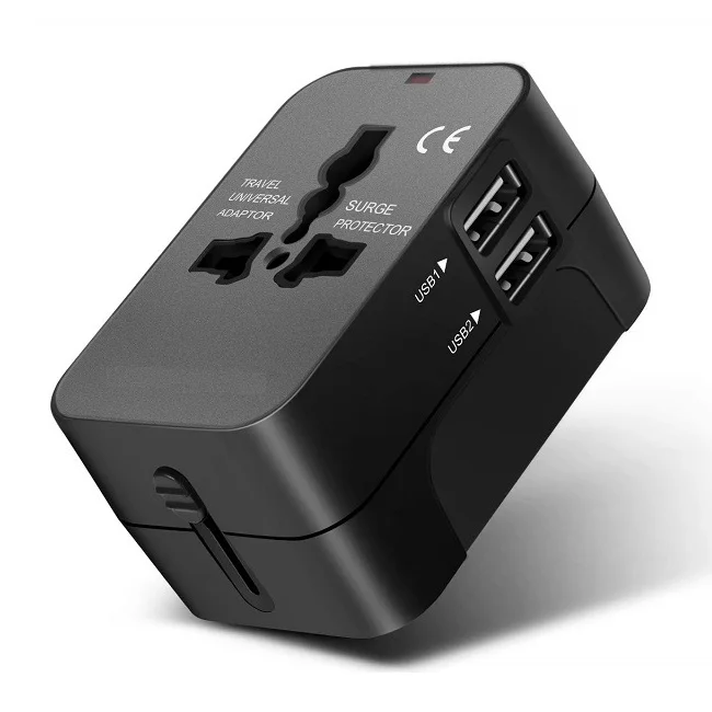 Британский Универсальный адаптер для путешествий штепсельная Вилка с 2 usb портативным зарядным устройством