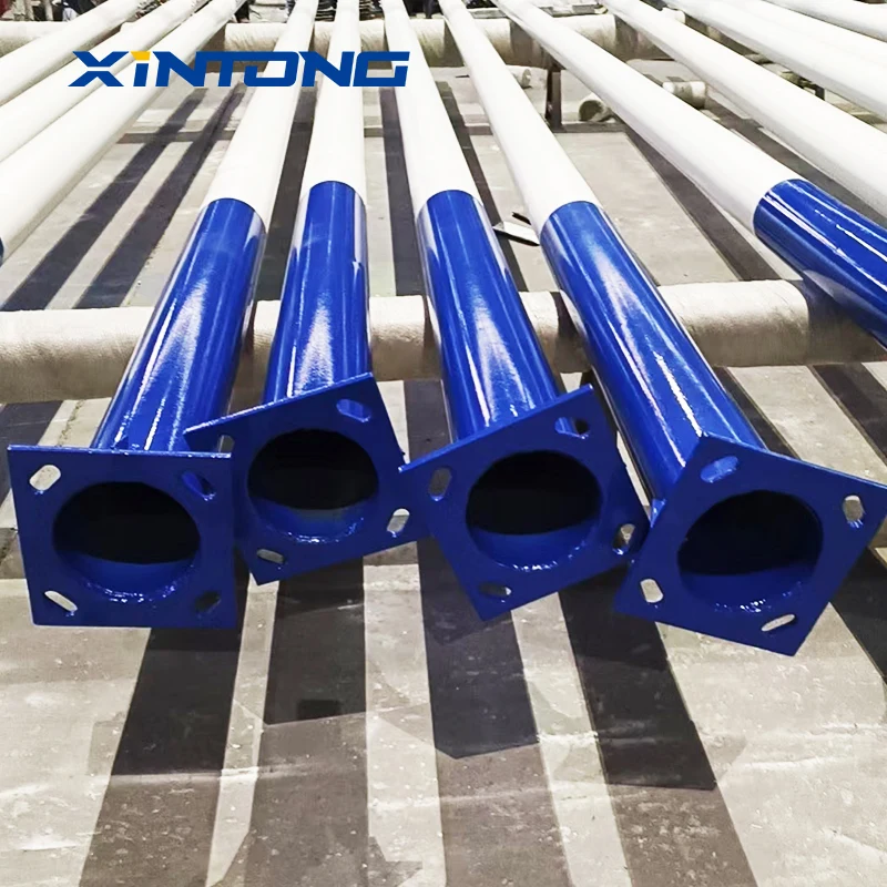 XINTONG Outdoor Road Q235B 10m 15m 5 Year Warranty Solar LED Galvanized Octagonal Customized Street Light Pole Street Lamp Post