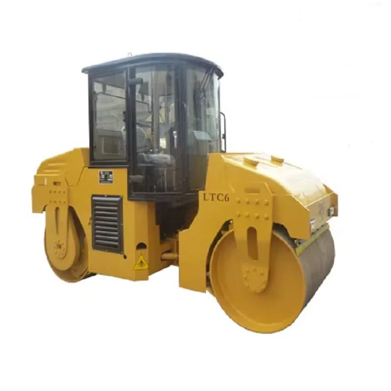 6 ton automatic soil compactor machine  double drum vibratory road roller