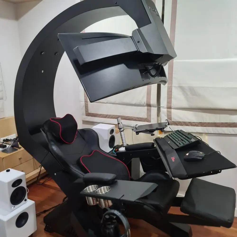  IW-320 император работает компьютерных игр стул кабины поддержка от 1 до 5 мониторов с функцией массажа на сиденье из PU искусственной кожи цвета: натуральная